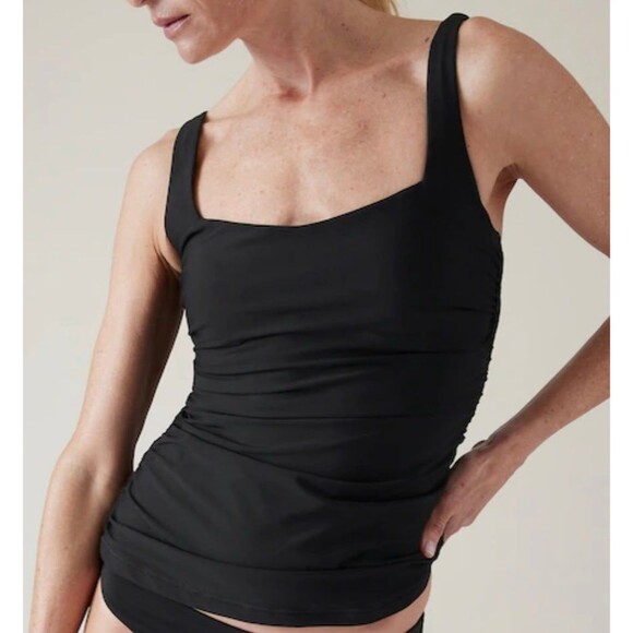 Athleta Other - Athleta SQUARE NECK BRA CUP TANKINI SWIM TOP Size 38D/DD Black New With Tag